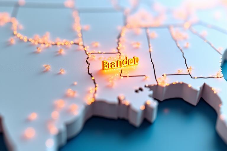 Logistics map showing Brandon MS at the center
